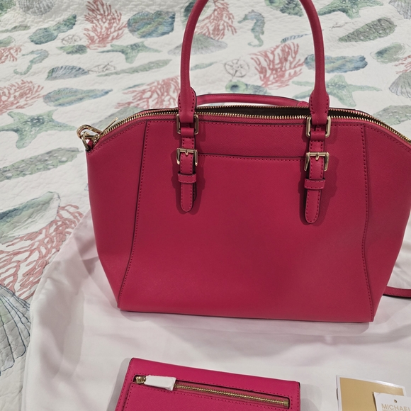 Michael Kors Handbags - Michael Kors Pink Satchel with Gold Accents